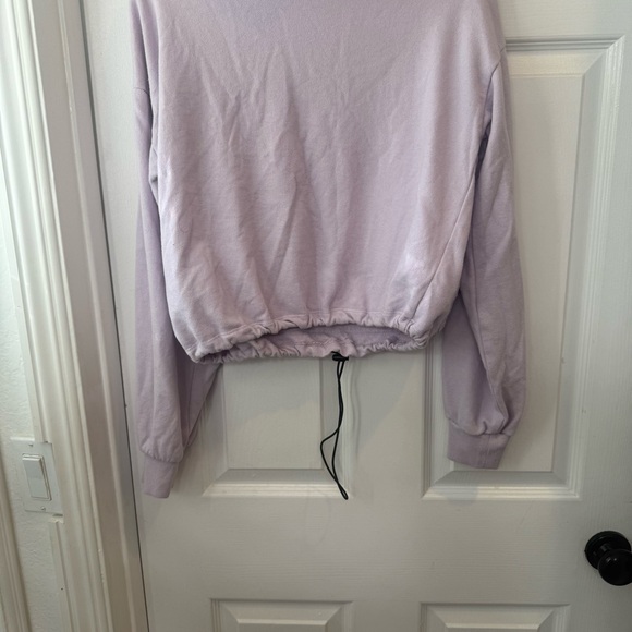 Lavender Hoodie with Sherpa Pocket, Light Purple Hoodie, Purple Sweatshirt - Picture 7 of 9